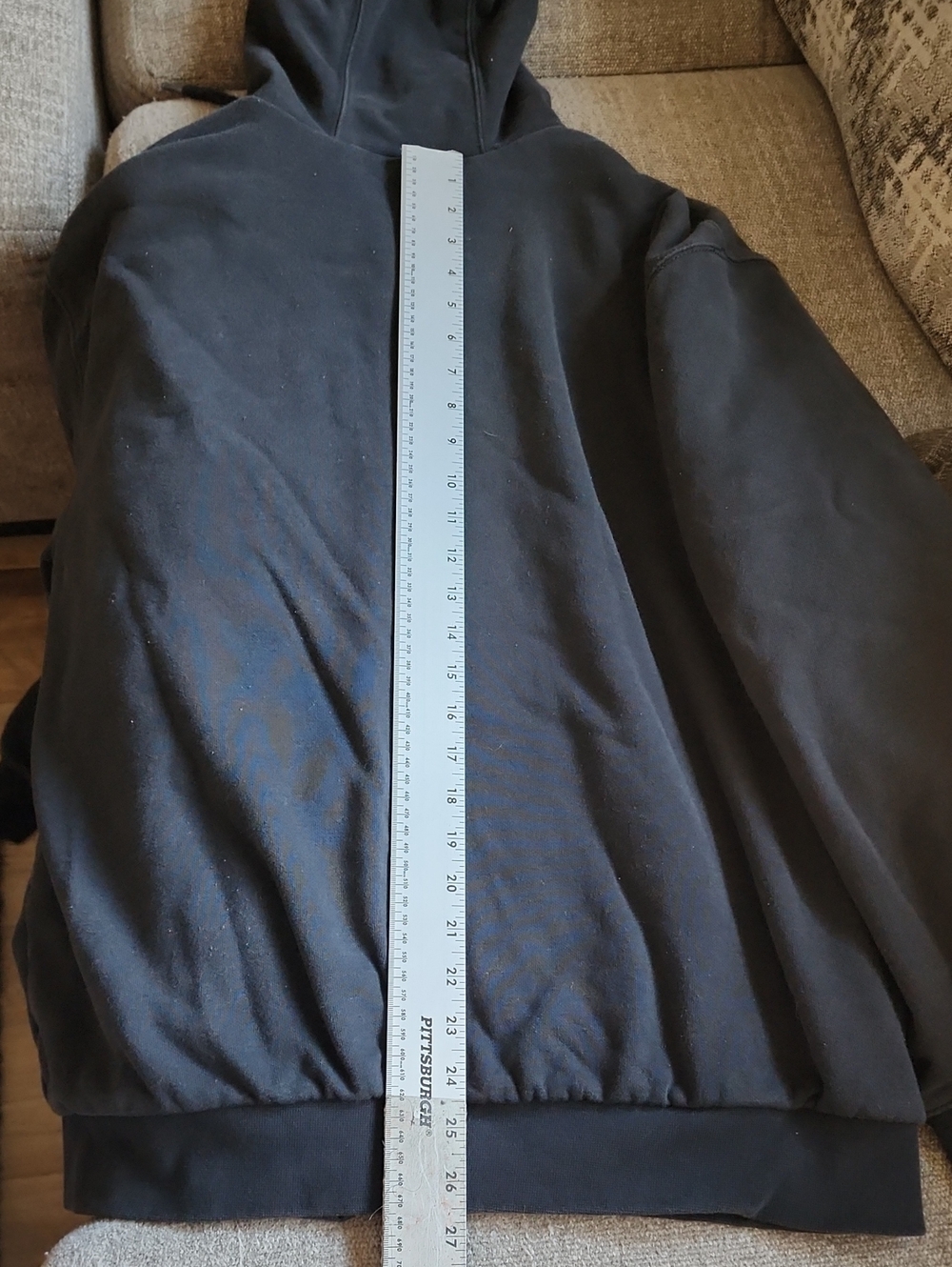 Carhartt Black Full-Zip Hooded Sweatshirt with Logo Patch - Picture 2 of 8